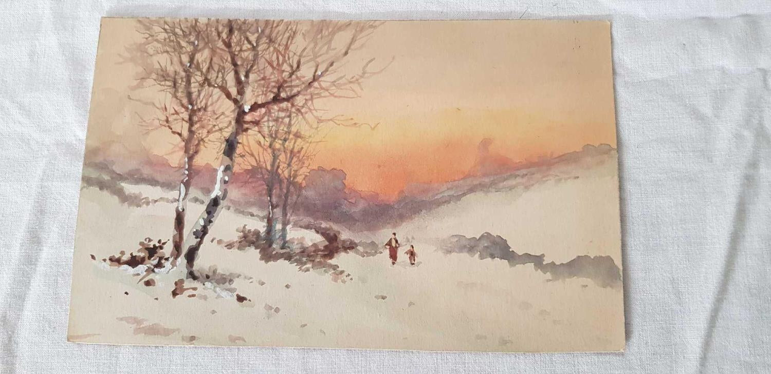 William Stone. Malvern, Worcestershire, "Winter Scene" – circa 1870, watercolour