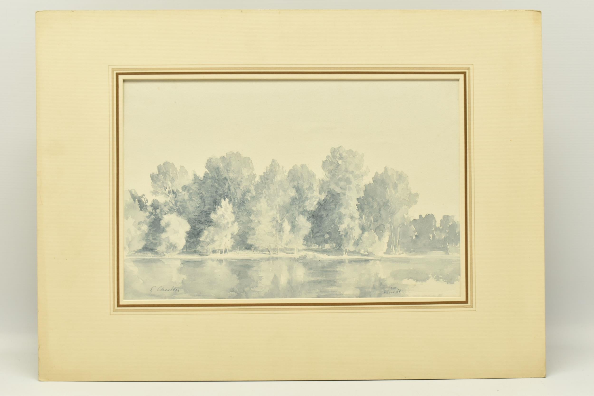 Charles Sidney Cheston, watercolour – Muids, a French river landscape