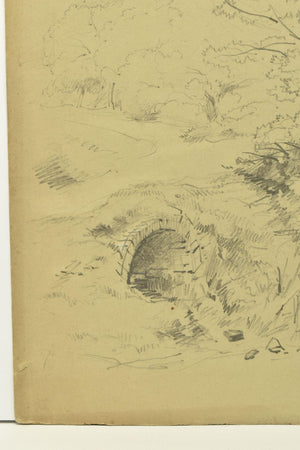 RARE: George Wallis – 'Sutton Coldfield in the Park', Birmingham, pencil sketch (1857)