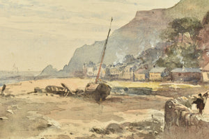 James George Philip, watercolour – 19th century coastal study, Mumbles, Cornwall
