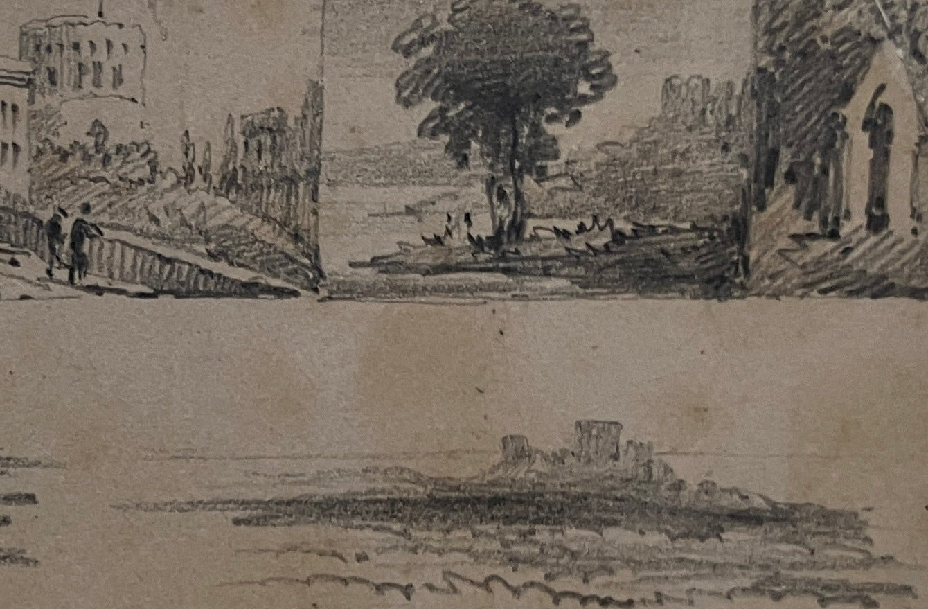 James Bourne circa 1800 – pencil sketch study of castles