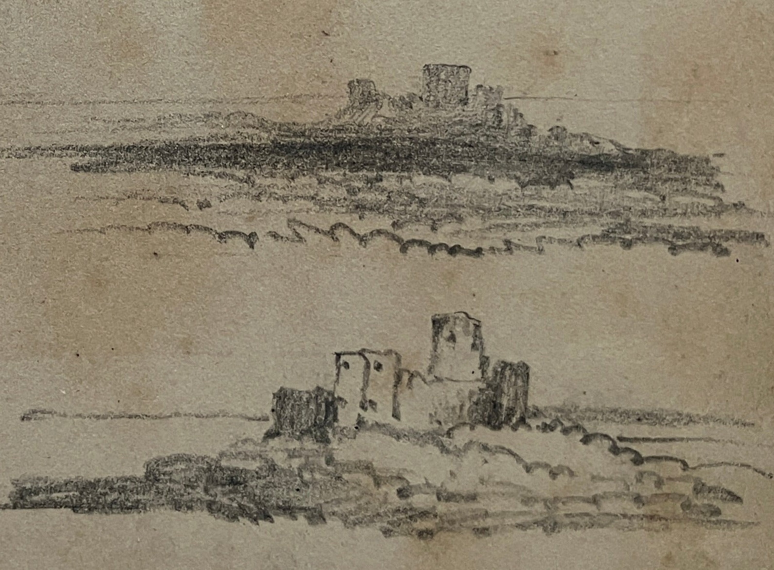 James Bourne circa 1800 – pencil sketch study of castles
