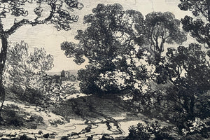 After Thomas Gainsborough RA (1803) – antique John Laporte etching of a Landscape with Trees