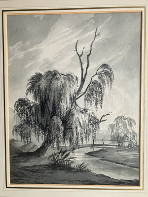James Bourne circa 1800 –  Willows by a Stream