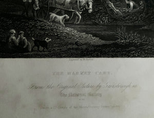 After Thomas Gainsborough RA (1727-1788) – antique C19th engraving, The Market Cart